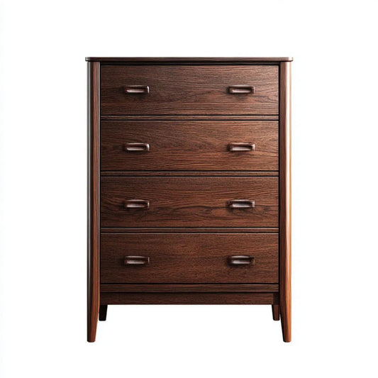 Komoda drewniana z 4 szufladami, ciemny orzech, 80 × 40 × 120 cm